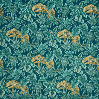 Leopard, Ocean - Fabric Only